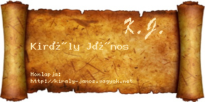 Király János névjegykártya