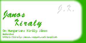 janos kiraly business card